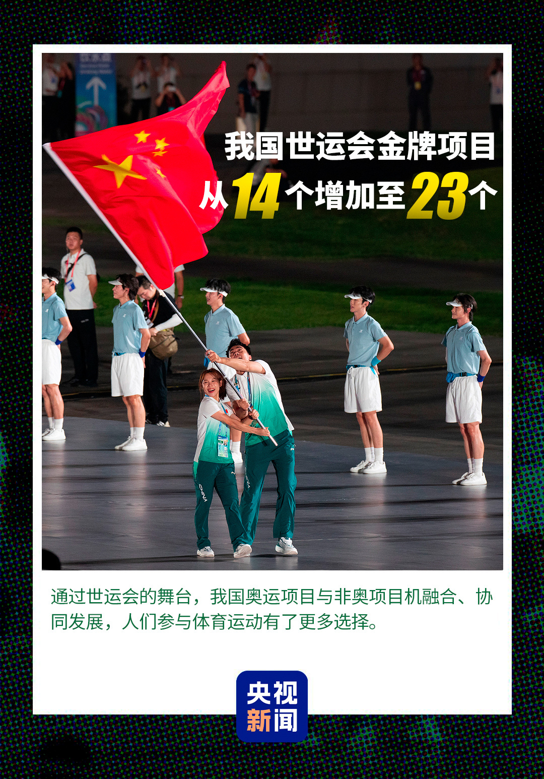 成都世运会, 一组数据带 成都世运会, 一组数据带